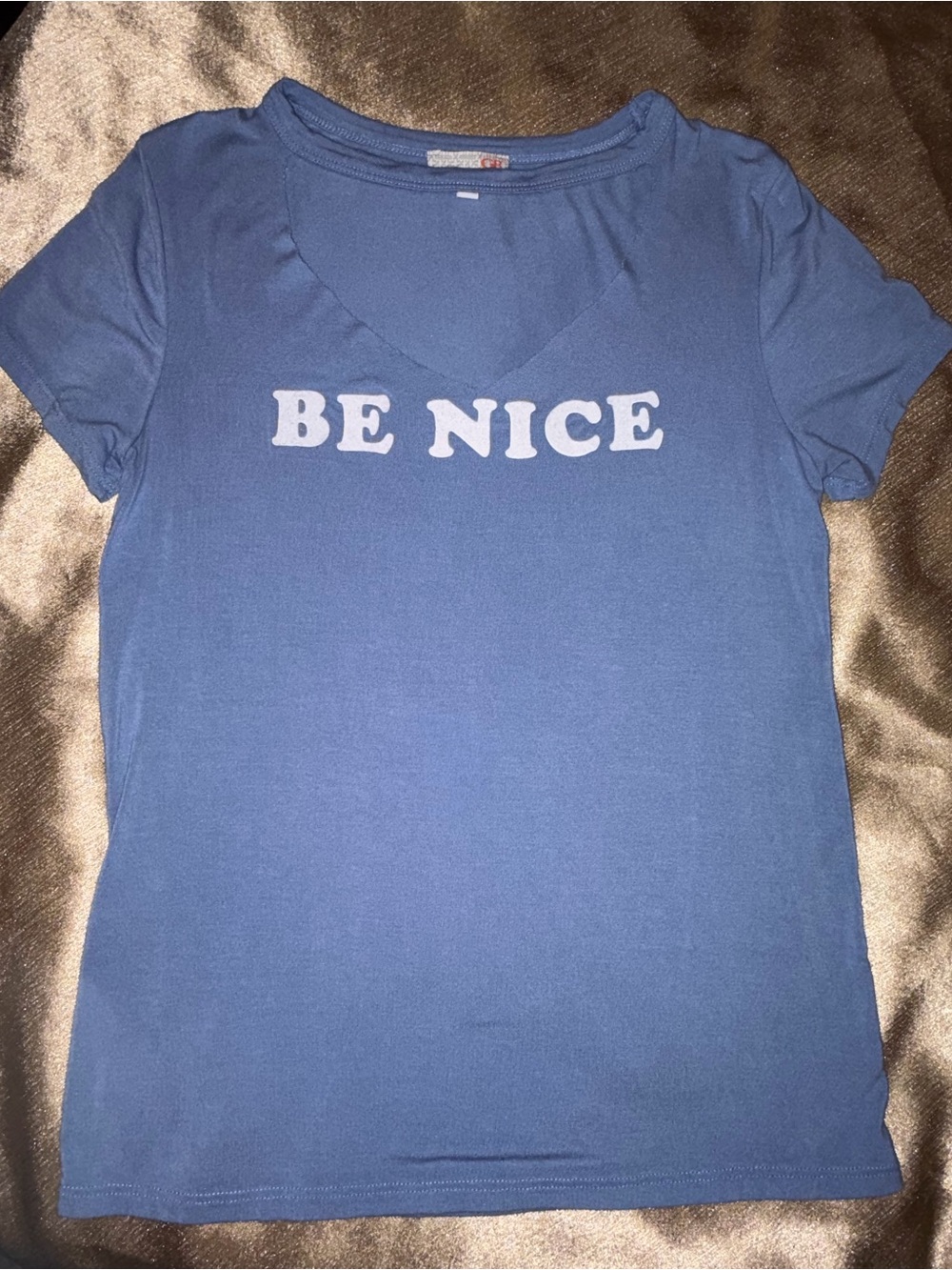Gianni Bini Blue 'BE NICE' Short Sleeve Graphic Tee